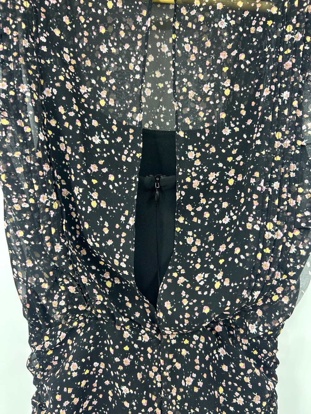 All Saints Black Floral Sleeveless Dress Size 0 - Picture 7 of 12
